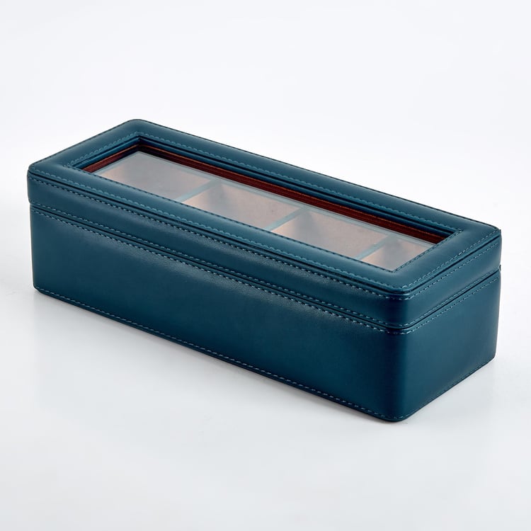 Orion Faux Leather 4-Compartment Watch Box