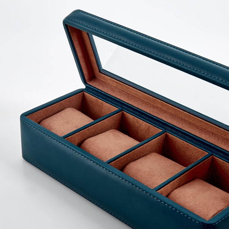 Orion Faux Leather 4-Compartment Watch Box