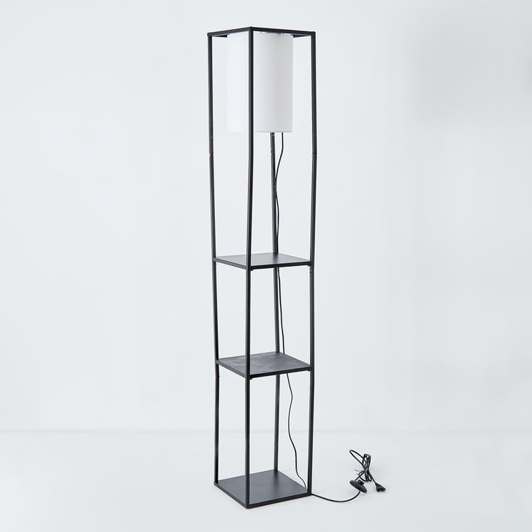 Melody Shellacs Metal Floor Lamp with Shelf