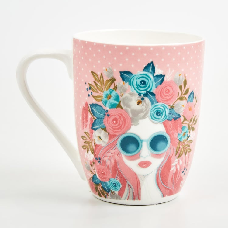 Raisa Bone China Printed Coffee Mug - 350ml