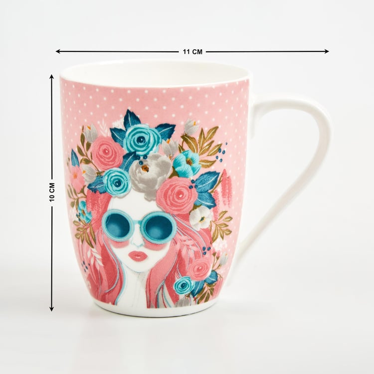 Raisa Bone China Printed Coffee Mug - 350ml