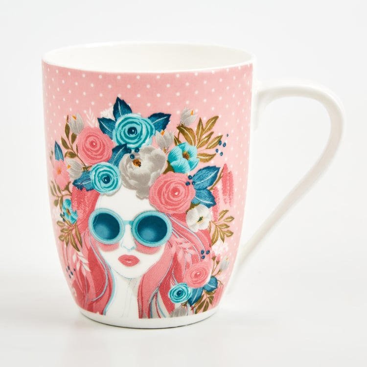 Raisa Bone China Printed Coffee Mug - 350ml