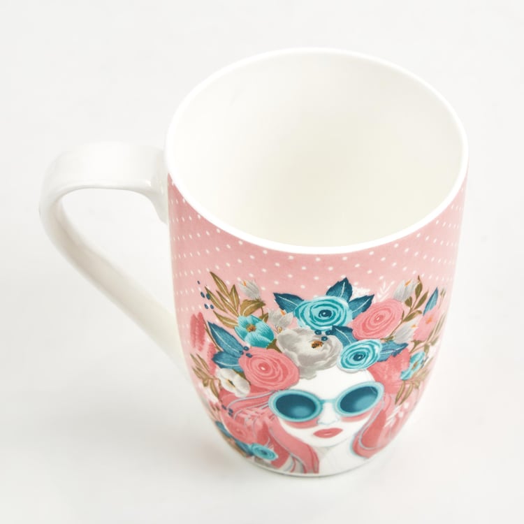 Raisa Bone China Printed Coffee Mug - 350ml