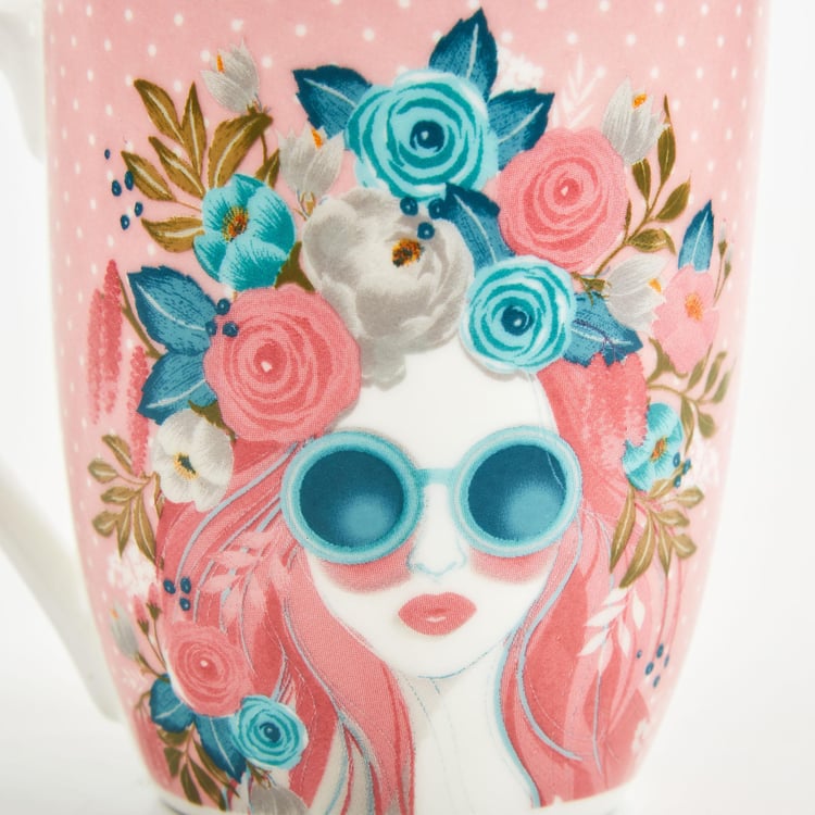 Raisa Bone China Printed Coffee Mug - 350ml