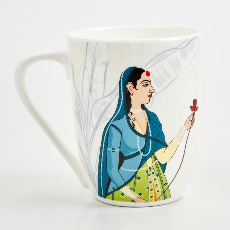 Raisa Bone China Printed Coffee Mug - 350ml