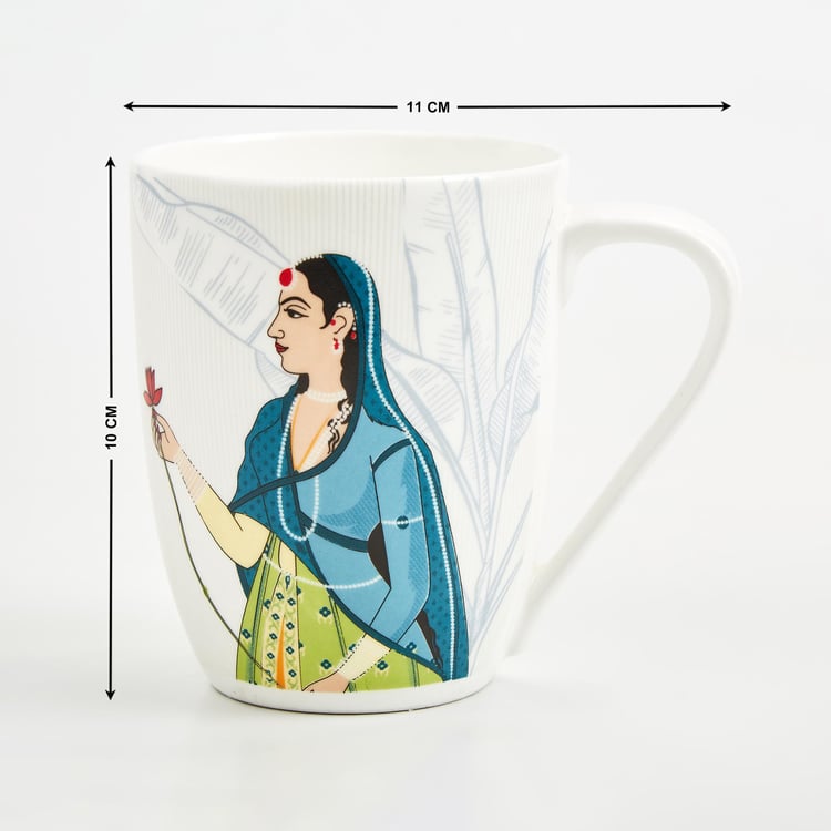 Raisa Bone China Printed Coffee Mug - 350ml