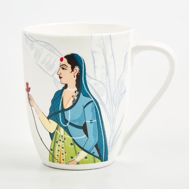 Raisa Bone China Printed Coffee Mug - 350ml