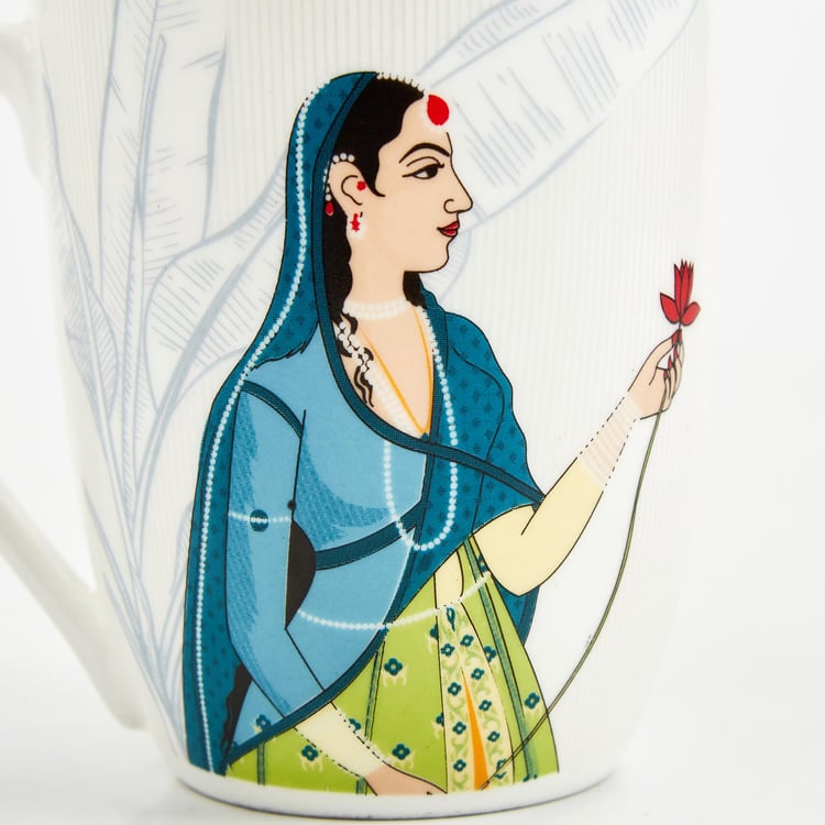 Raisa Bone China Printed Coffee Mug - 350ml