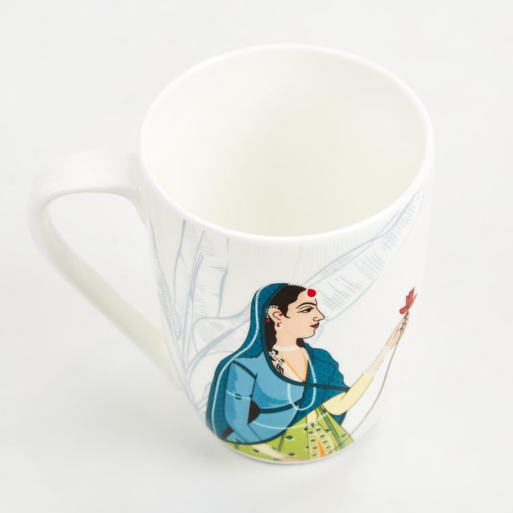 Raisa Bone China Printed Coffee Mug - 350ml