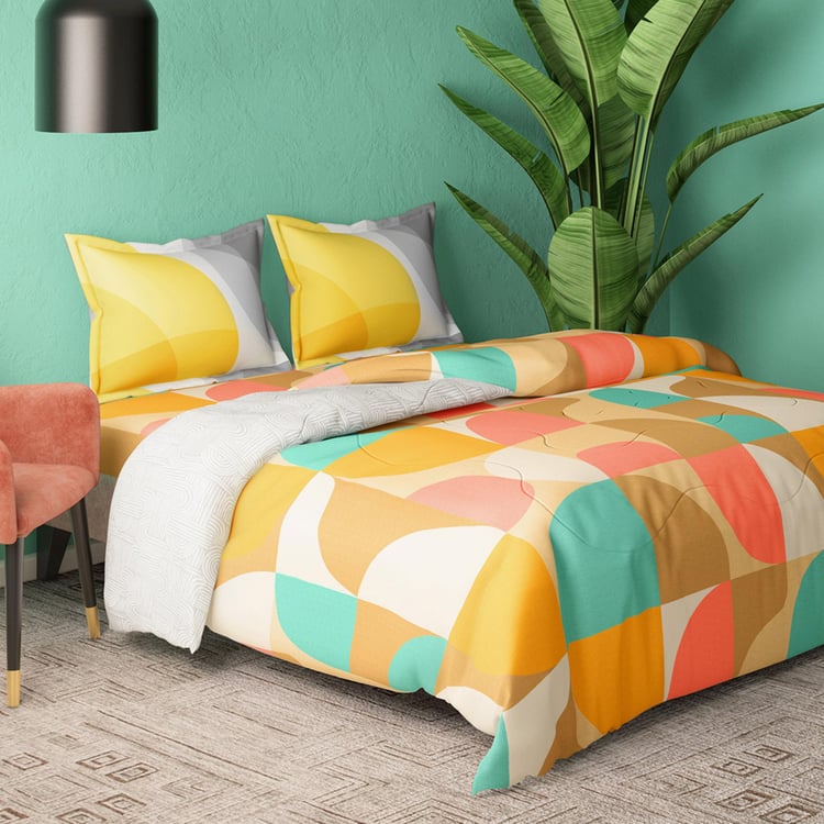 PORTICO Cadence Cotton 4Pcs Printed Double Bed-In-A-Bag Set