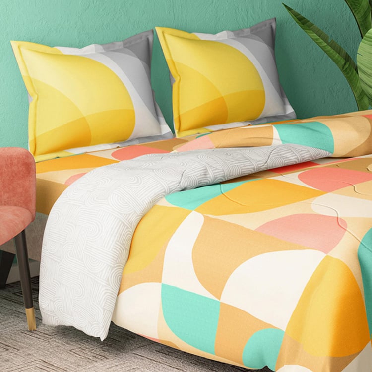 PORTICO Cadence Cotton 4Pcs Printed Double Bed-In-A-Bag Set