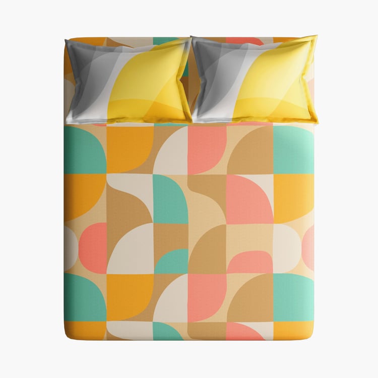 PORTICO Cadence Cotton 4Pcs Printed Double Bed-In-A-Bag Set