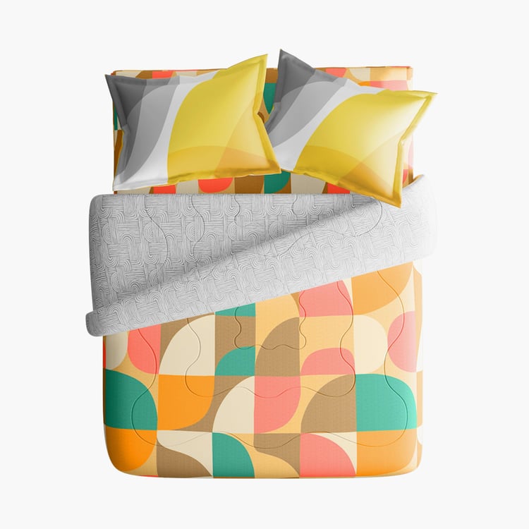 PORTICO Cadence Cotton 4Pcs Printed Double Bed-In-A-Bag Set