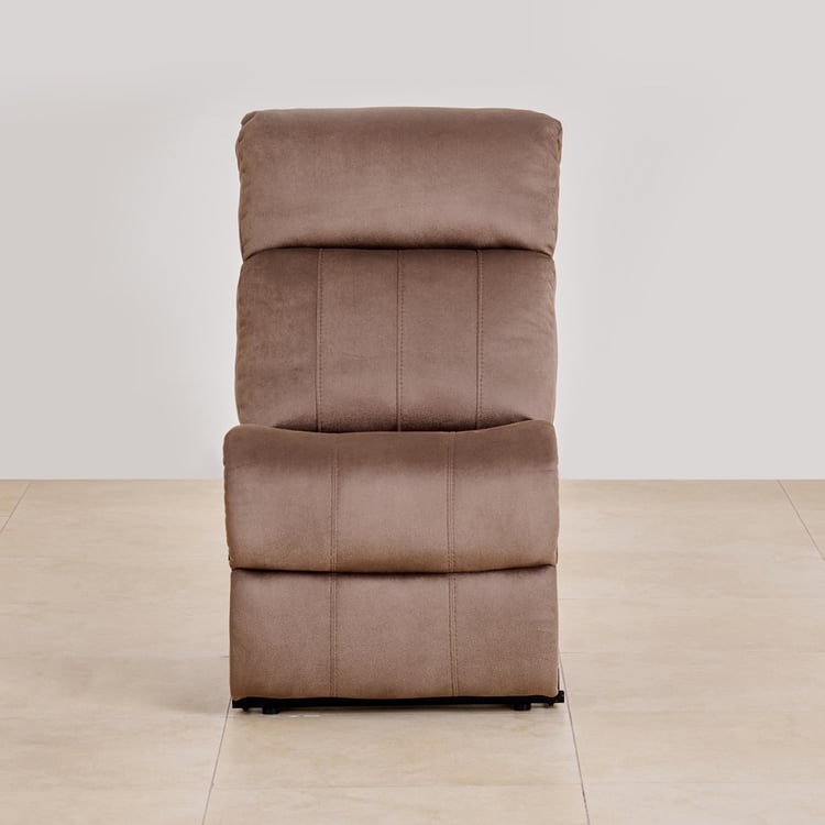 Denver Fabric 4-Seater Recliner Set with Console - Brown