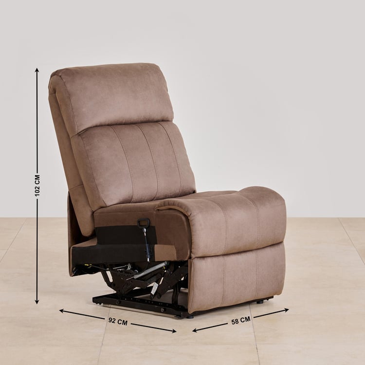 Denver Fabric 4-Seater Recliner Set with Console - Brown