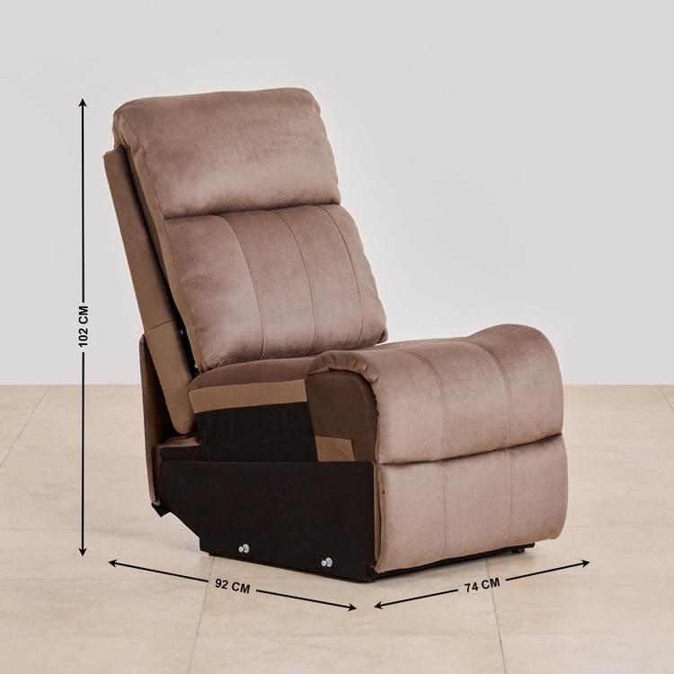 Denver Fabric 5-Seater Electric Recliner Set - Brown