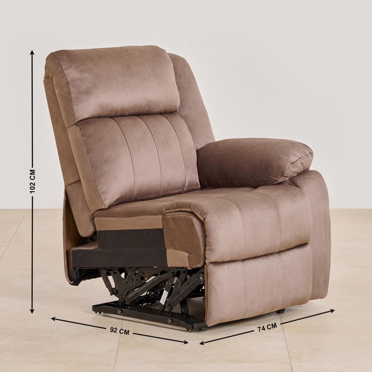 Denver Fabric 5-Seater Electric Recliner Set - Brown