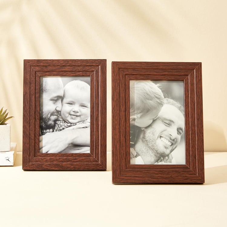 Sepia Plus Set of 2 Wooden Photo Frames - 15x2 cm