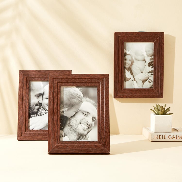 Sepia Plus Set of 3 Wooden Photo Frames - 15 x 20 cm