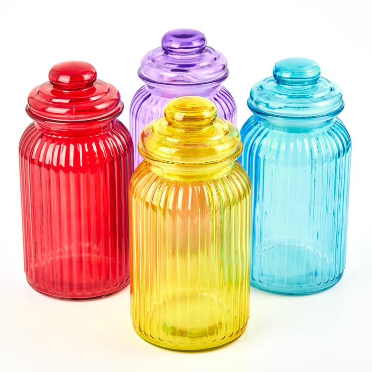 Corsica Medika Set of 4 Glass Storage Jars with Lid - 1.2L