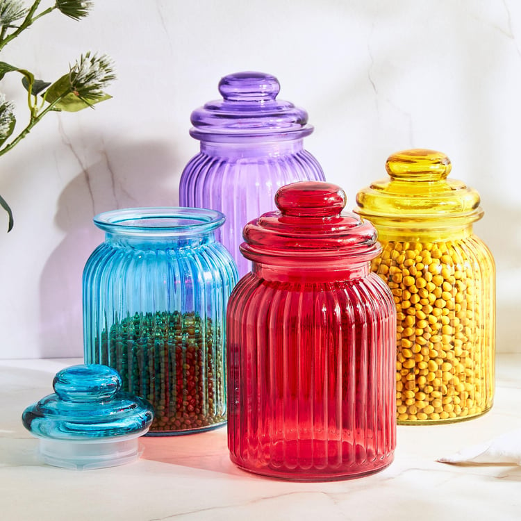 Corsica Medika Set of 4 Glass Storage Jar with Lid - 900ml