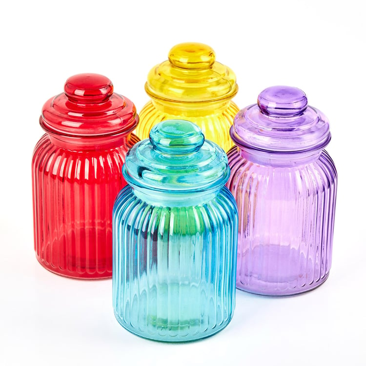 Corsica Medika Set of 4 Glass Storage Jar with Lid - 900ml