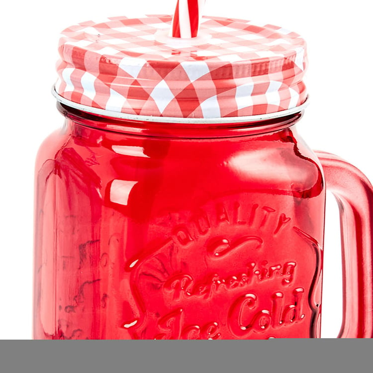 Corsica Medika Set of 2 Glass Mason Jar with Straw - 450ml