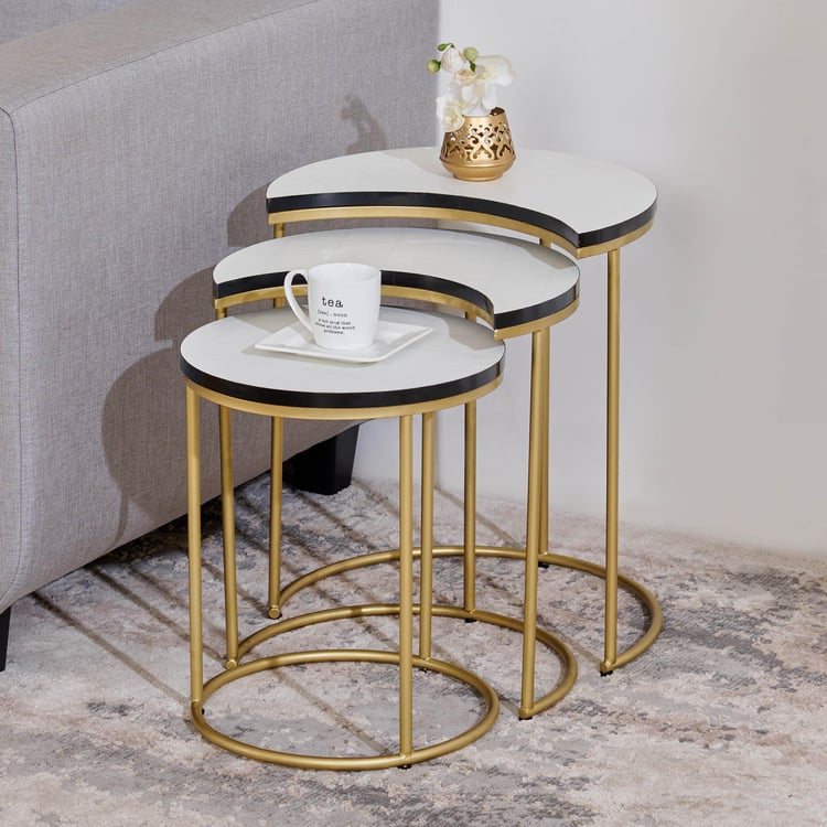 Helios Ekron Nest of 3 Tables - Gold