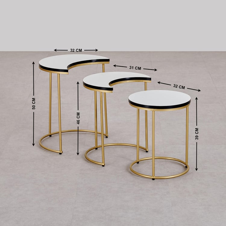 Helios Ekron Nest of 3 Tables - Gold