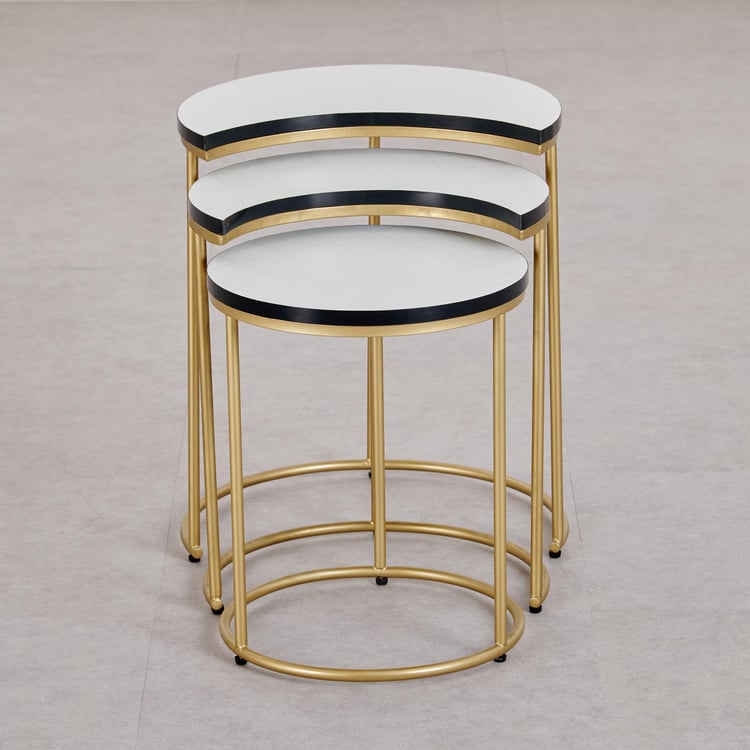 Helios Ekron Nest of 3 Tables - Gold