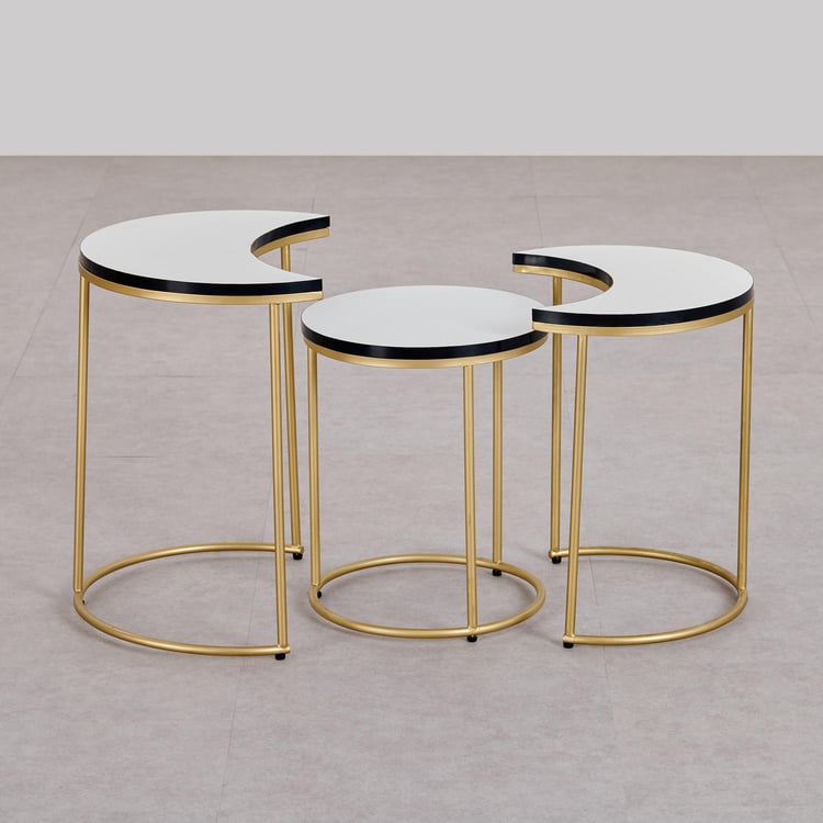 Helios Ekron Nest of 3 Tables - Gold