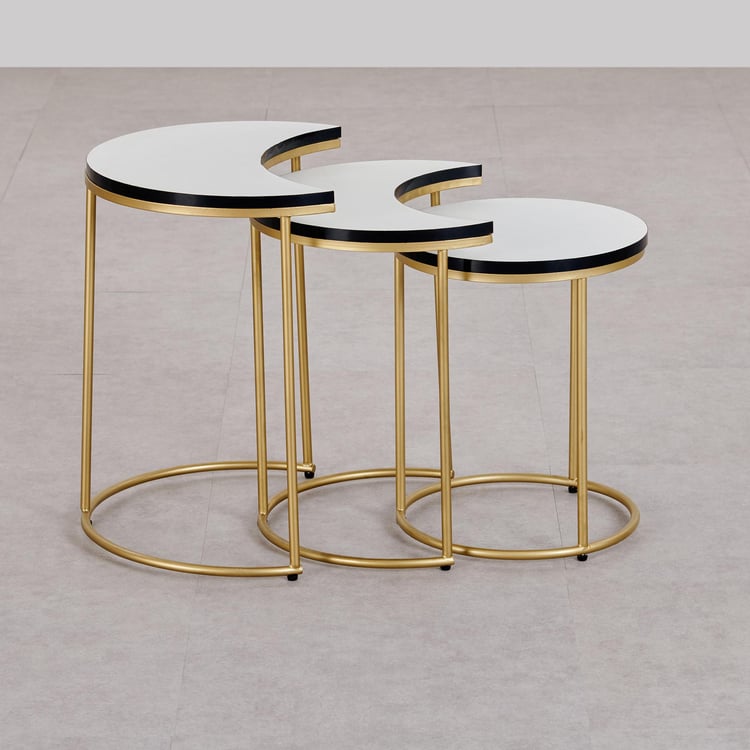 Helios Ekron Nest of 3 Tables - Gold