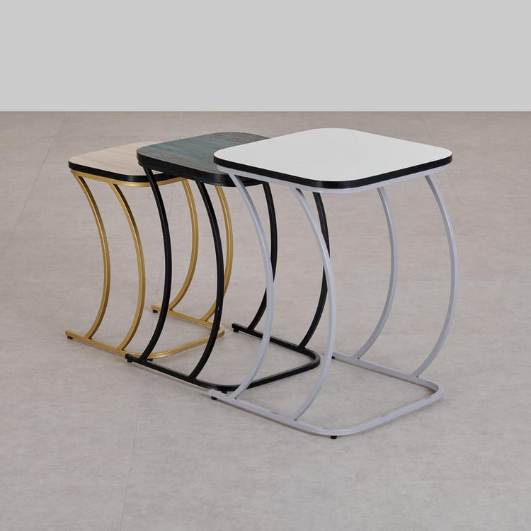 Helios Remi Metal Nest of 3 Table - Grey