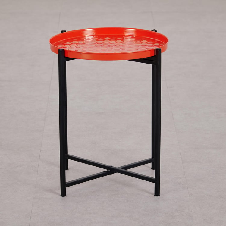 Helios Manor Metal End Table - Red