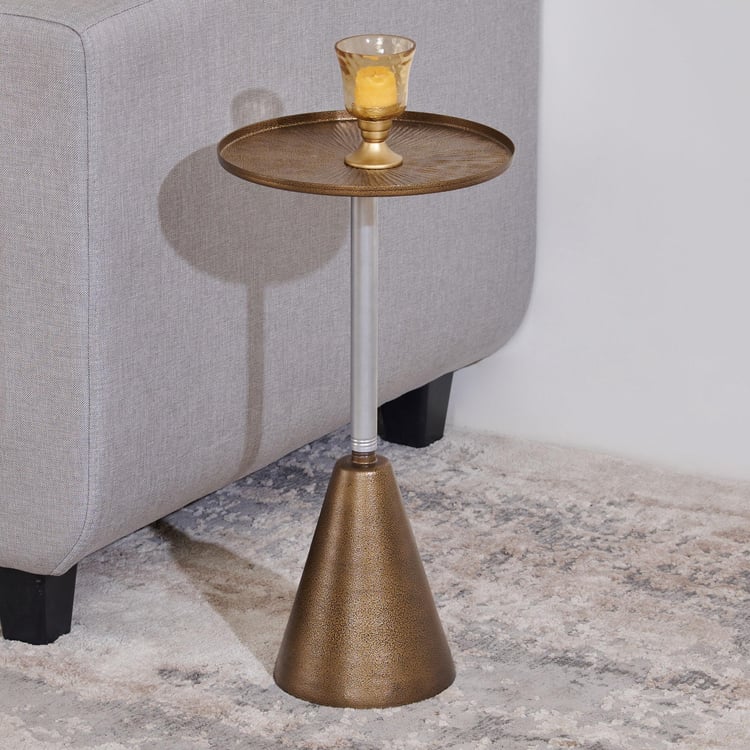 Helios Powell Metal End Table - Gold