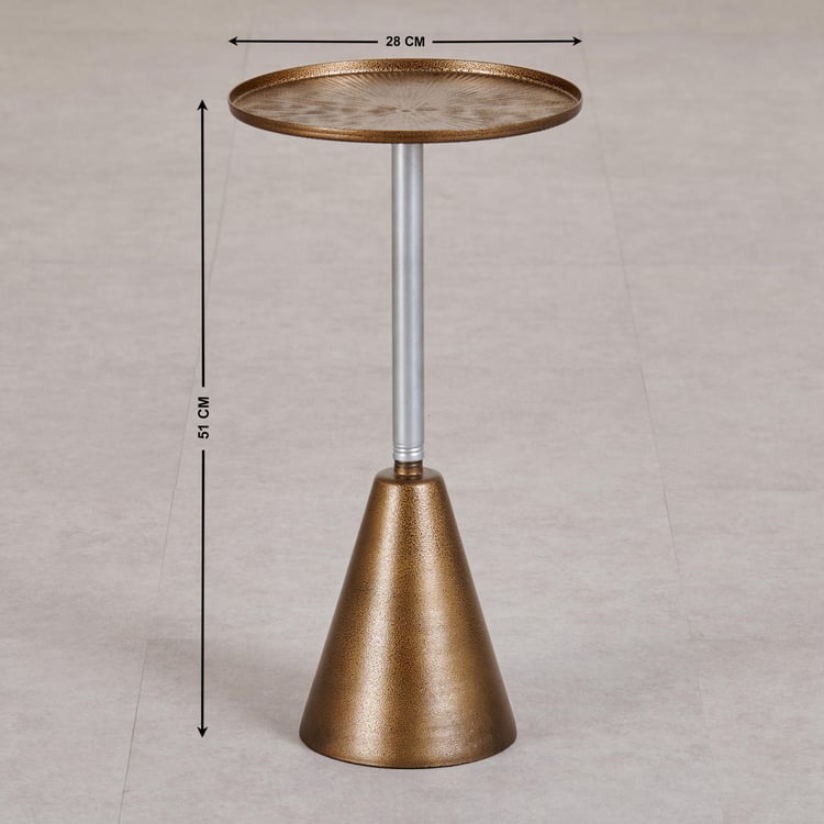 Helios Powell Metal End Table - Gold