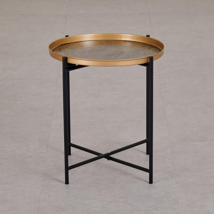 Helios Seville Metal End Table - Gold