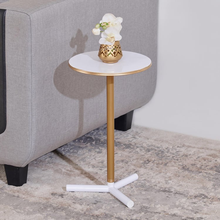 Helios Ziva Metal End Table - White