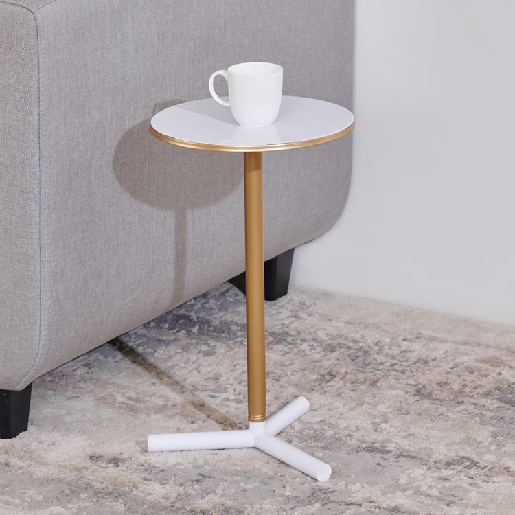 Helios Ziva Metal End Table - White