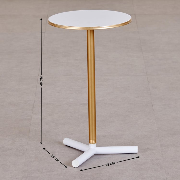 Helios Ziva Metal End Table - White