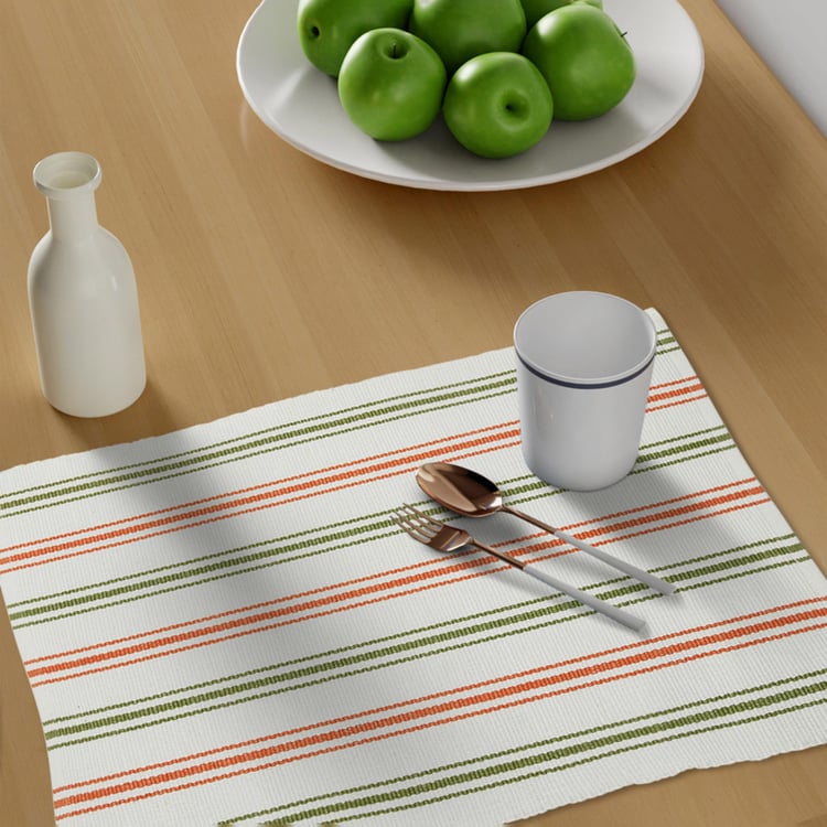 STELLAR HOME Kitchen Set of 4 Cotton Striped Placemats