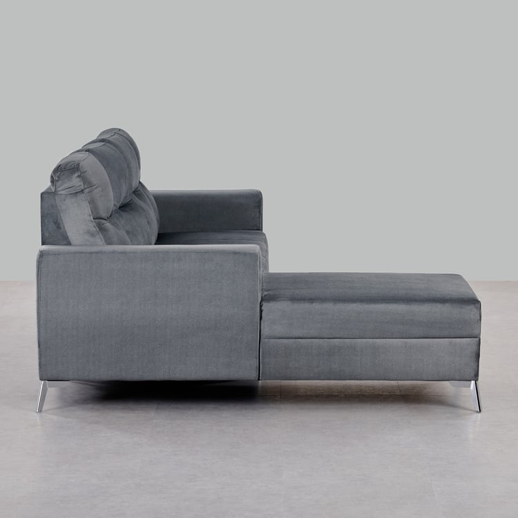 Helios Vive Fabric 3-Seater Left Corner Sofa with Chaise - Grey