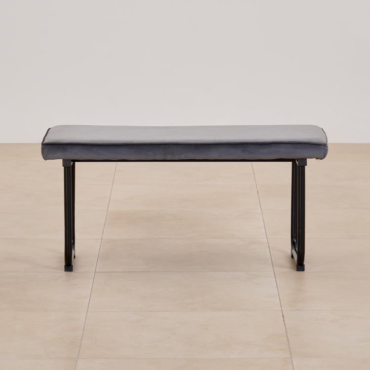 (Refurbished) Polaris Fabric Dining Bench - Grey