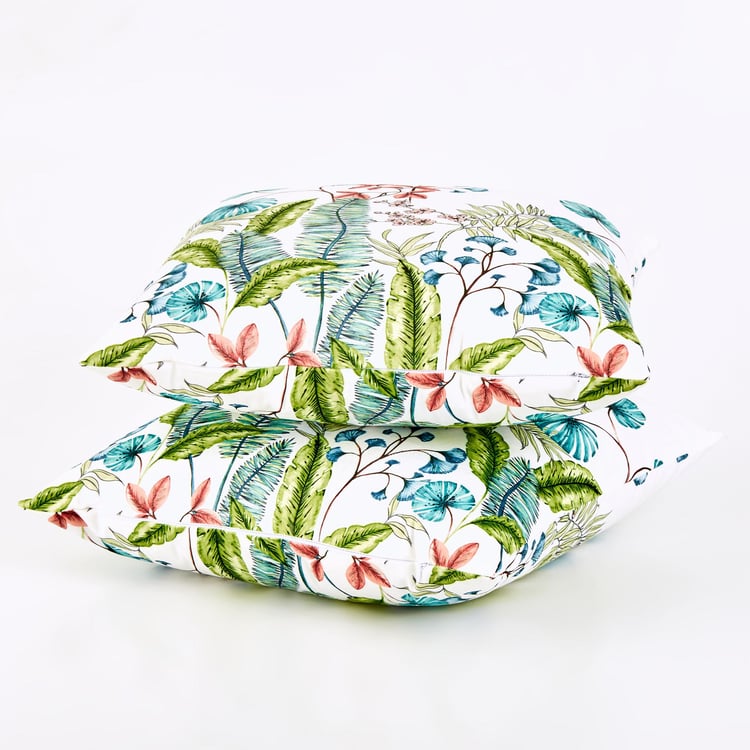 Evan Natura Set of 2 Printed Cushion Covers - 40x40cm