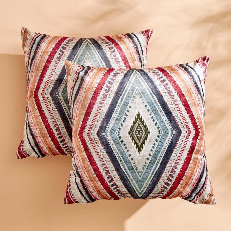 Evan Set of 2 Printed Cushion Covers - 40x40cm