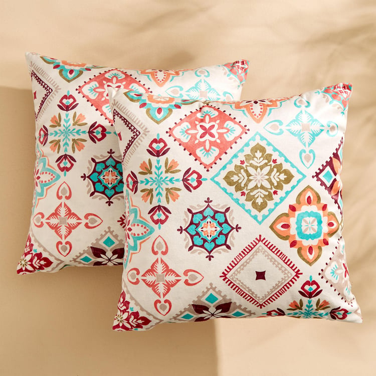 Evan Dawn Set of 2 Printed Cushion Covers - 40x40cm