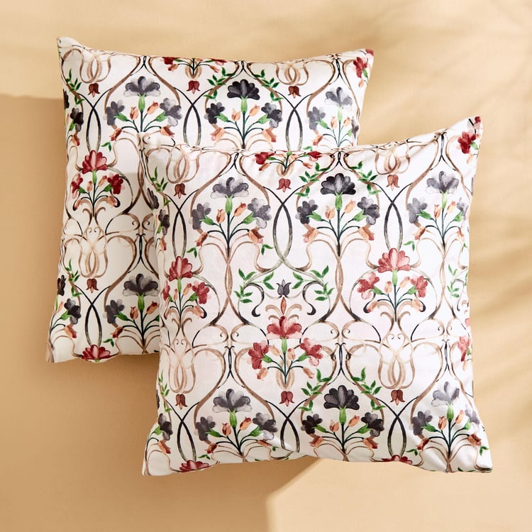 Evan Harvest Set of 2 Printed Cushion Covers - 40x40cm