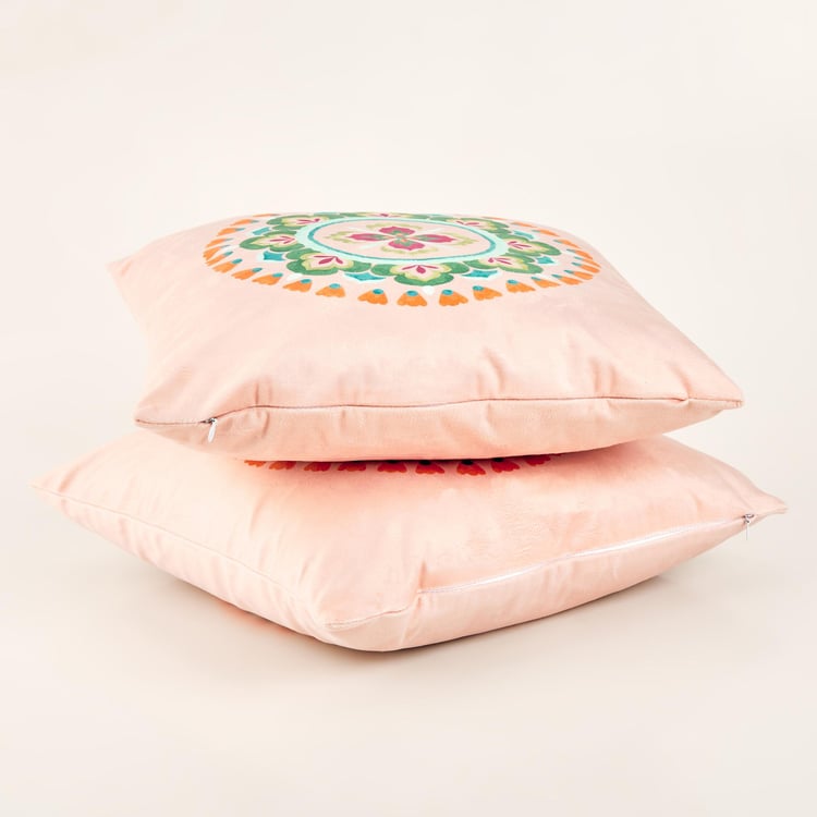 Evan Sara Printed Set of 2 Cushion Covers - 40x40cm