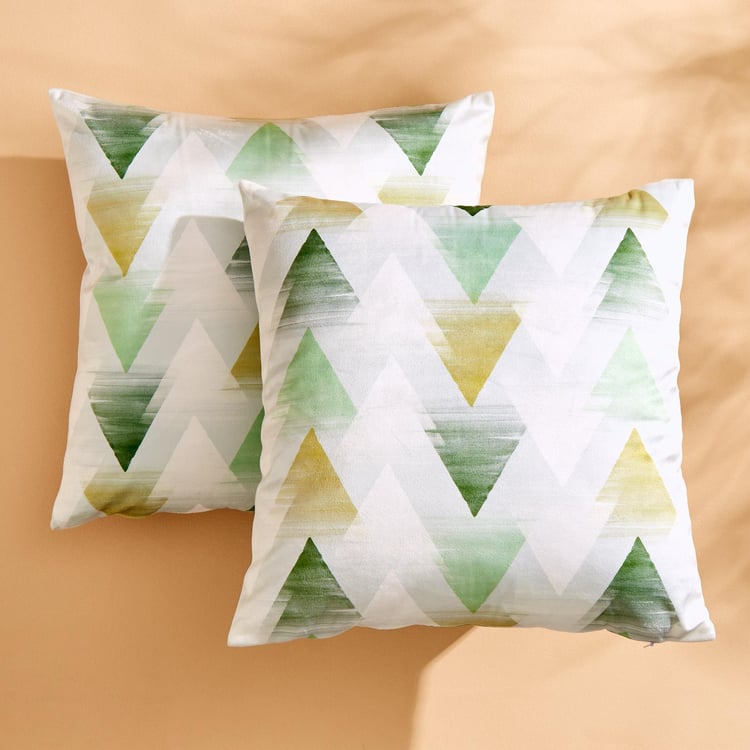 Evan Sesame Set of 2 Printed Cushion Covers - 40x40cm