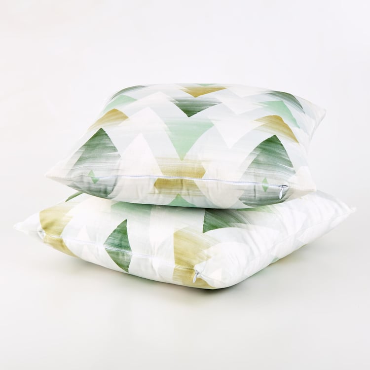 Evan Sesame Set of 2 Printed Cushion Covers - 40x40cm